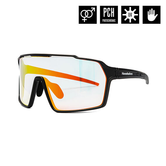 Fotochromatické MTB okuliare Horsefeathers Neutron - matt black/mirror red
