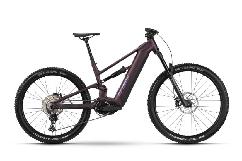 Celoodpružený horský elektrobicykel Raymon Ravor Comp Florid Plum