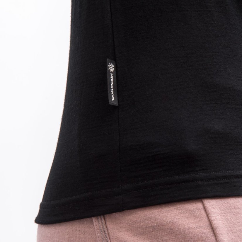 SENSOR MERINO ACTIVE NO LOGO dámské triko kr.rukáv černá S - Barva: černá, Velikost: S