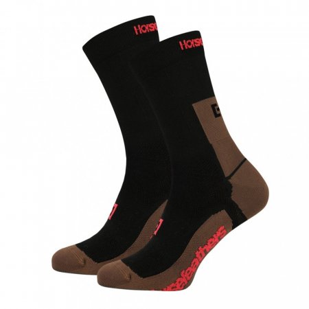 Technické funkční ponožky Horsefeathers Cadence Long - black/ermine - Velikost: 11 - 13