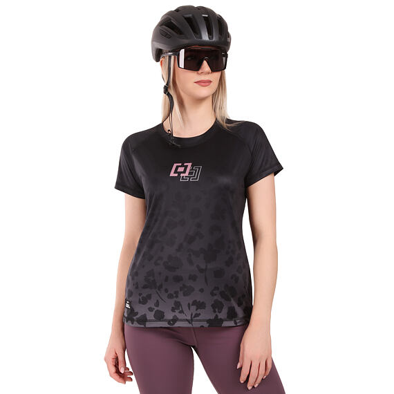 Cyklistický dámsky dres Horsefeathers Deco - black/cheetah