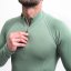 SENSOR MERINO DF pánské triko dl.rukáv zip basil green XL - Barva: zelená, Velikost: XL