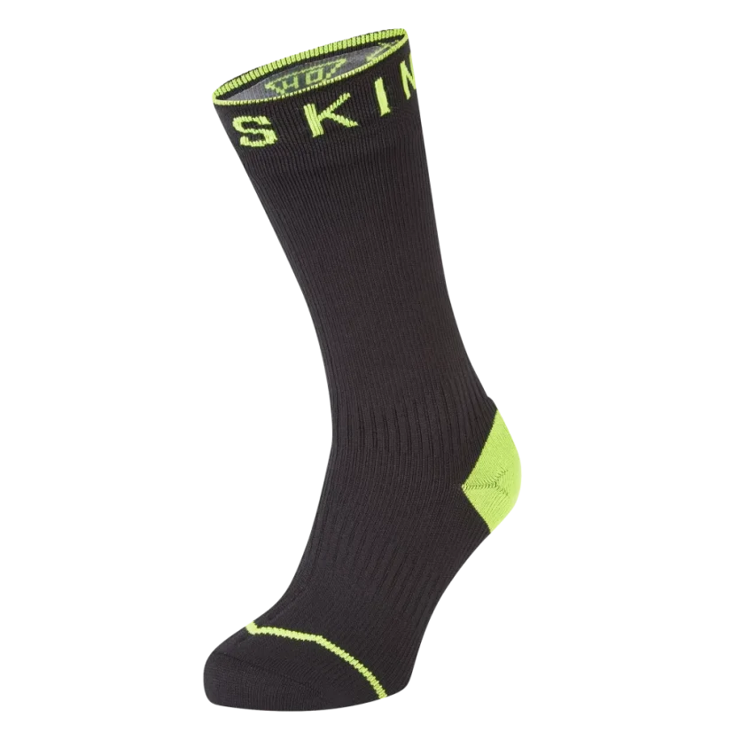 Voděodolné ponožky Sealskinz Briston Black Neon Yellow