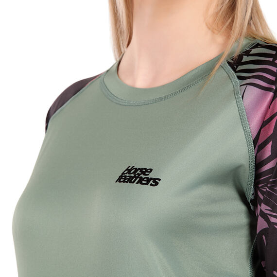 Cyklistický dámský dres Horsefeathers Deco LS - iceberg green/hawaii