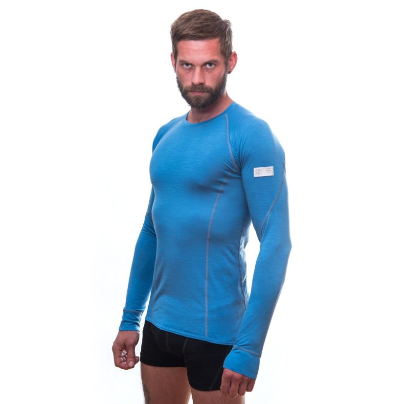 SENSOR MERINO ACTIVE pánské triko dl.rukáv modrá L - Barva: modrá, Velikost: L