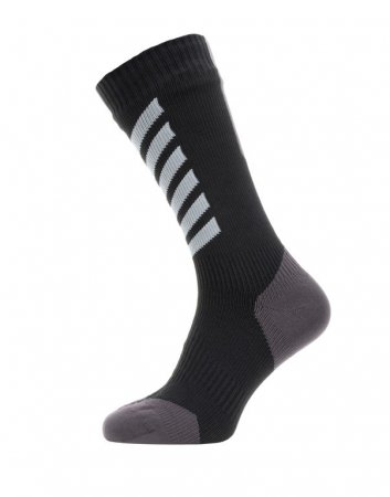 Ponožky SealSkinz All Weather Mid Hydrostop Black Grey - Veľkosť: M