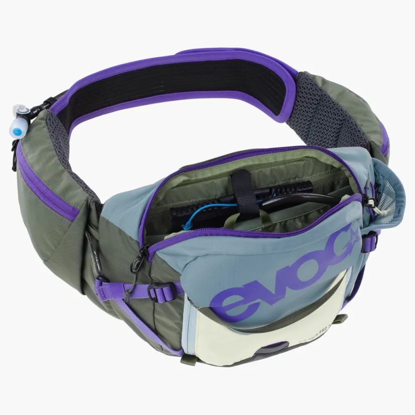 Ledvinka Evoc Hip Pack Pro 3 + Hydration Bladder 1,5l steel - violet - dark olive