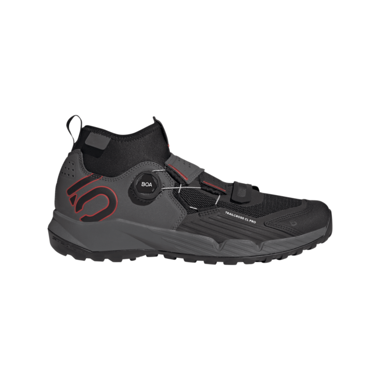 Cyklistické topánky Five Ten Trailcross Pro Clip-In SPD Grey Five / Core Black / Red