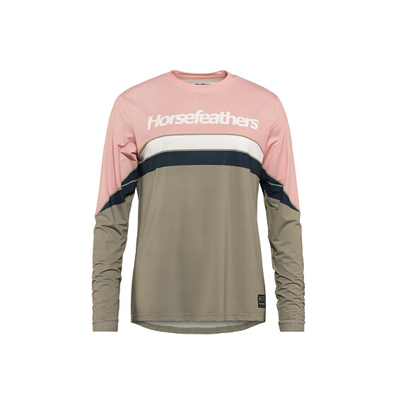 Dámský cyklistický dres Horsefeathers Quantum - dlouhý rukáv, lotus/taupe (růžovo-hnědá)