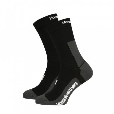 Cyklistické ponožky Horsefeathers Cadence Long Socks Black - Velikost: 5 - 7