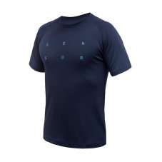 SENSOR MERINO BLEND TYPO pánské triko kr.rukáv deep blue L