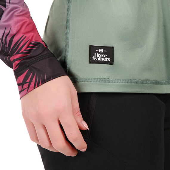Cyklistický dámský dres Horsefeathers Deco LS - iceberg green/hawaii