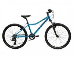 Dětské kolo s odpruženou vidlicí Core Al Nipper 24", jednopřevodník, 1x9sp, páčkové řazení - chromovaný modrý