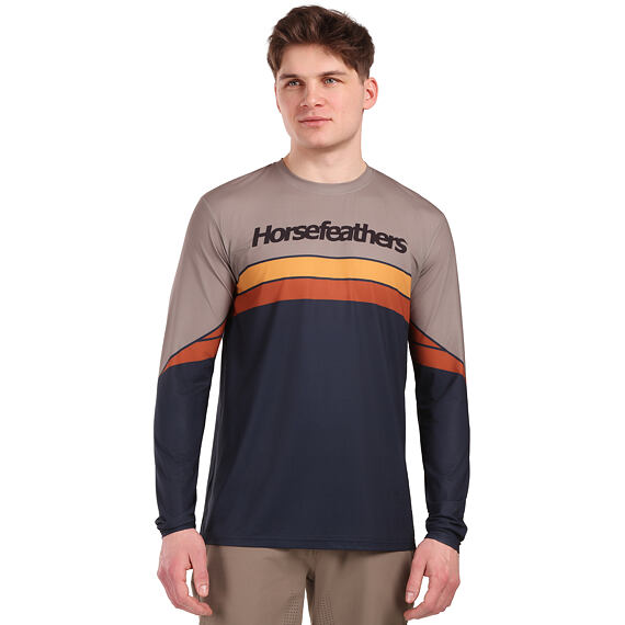 Pánský cyklistický dres Horsefeathers Quantum - dlouhý rukáv, indigo/taupe