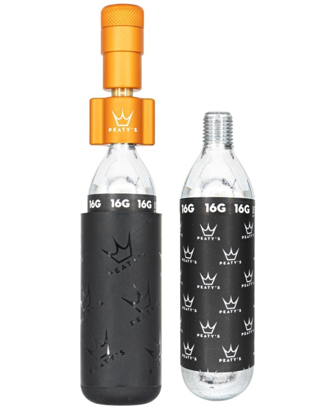 PEATY'S HOLESHOT CO2 PUMPA + BOMBIČKY 2 KS - ROAD & GRAVEL (16G) - MANGO (PPR-HTI-RAG-MNG-12)