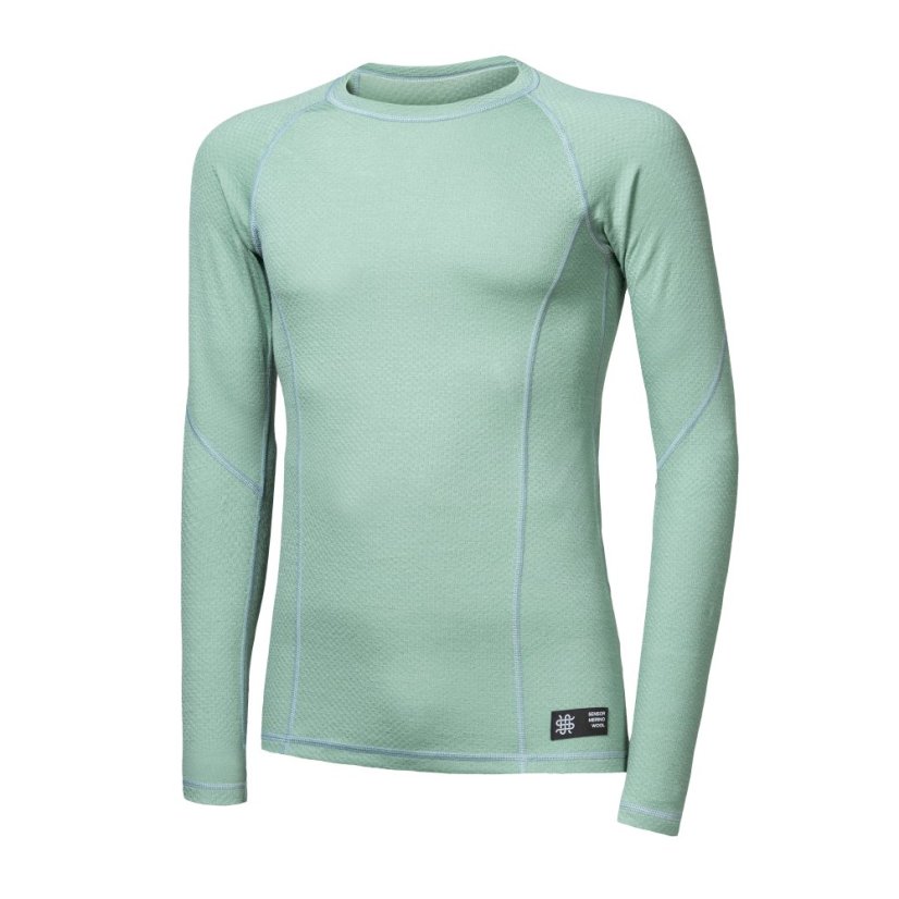 SENSOR MERINO DF pánské triko dl.rukáv basil green XL - Barva: zelená, Velikost: XL