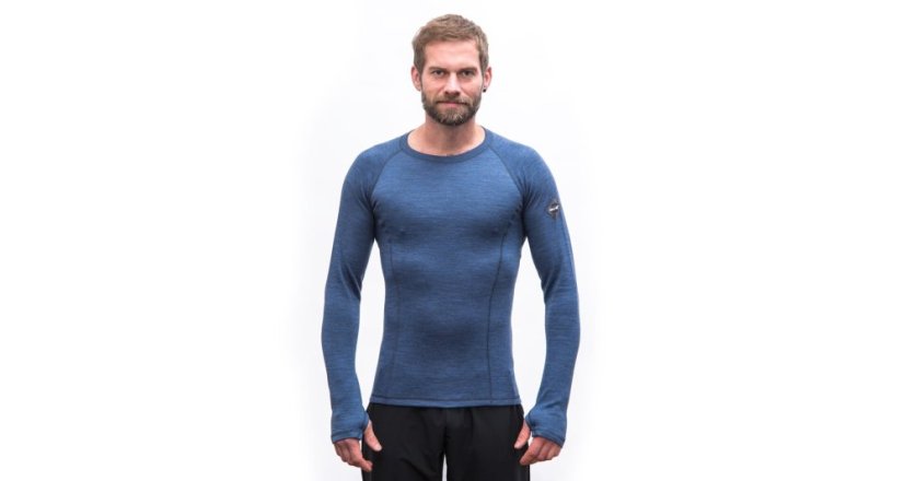 SENSOR MERINO BOLD pánské triko dl.rukáv cool blue XL - Barva: modrá, Velikost: XL