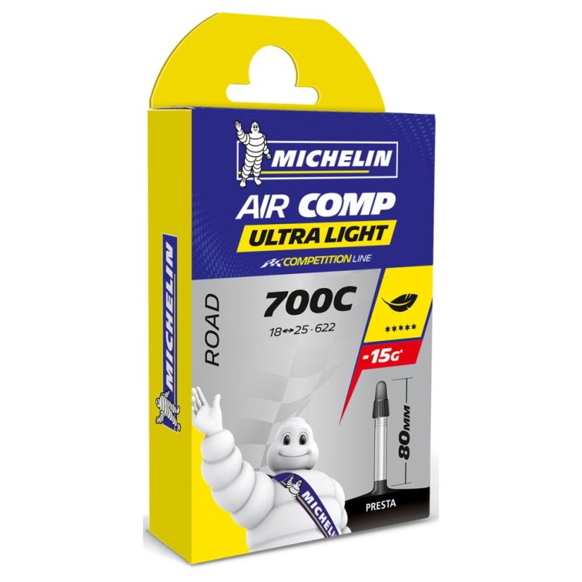 MICHELIN DUŠE AIR COMP ULTRALIGHT GAL-FV 80MM 700X18/25 (837288) - Veľkosť: Uni