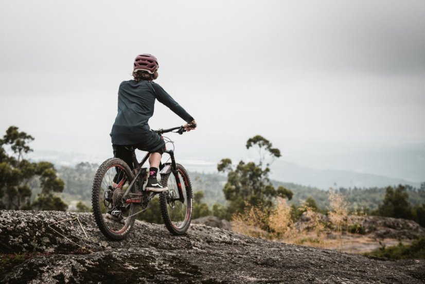 Cyklistický Dres Dirtlej Mountee Warm dlouhý rukáv - tmavě modrý