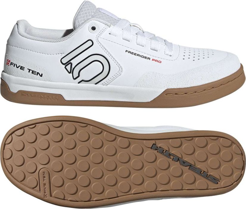 Cyklistická obuv Five Ten Freerider Pro Cloud White / Core Black / Red