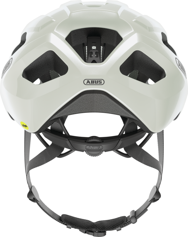 Silniční cyklistická helma Abus Macator Mips Pearl White - bílá
