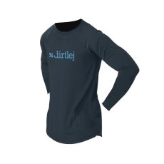 Cyklistický Dres Dirtlej Mountee Warm dlouhý rukáv - tmavě modrý