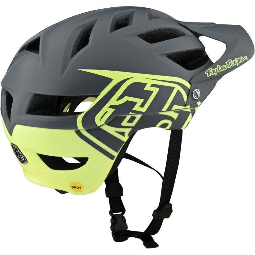 Troy Lee Designs A1 Mips Classic Gray Yellow - Rozmiar: XS
