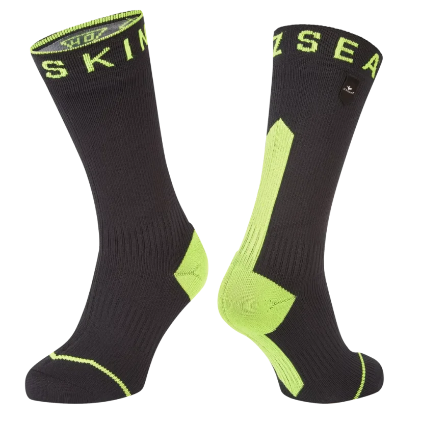 Voděodolné ponožky Sealskinz Briston Black Neon Yellow