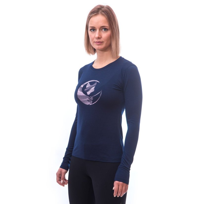 SENSOR MERINO ACTIVE FOX dámské triko dl.rukáv deep blue XL - Barva: modrá, Velikost: XL