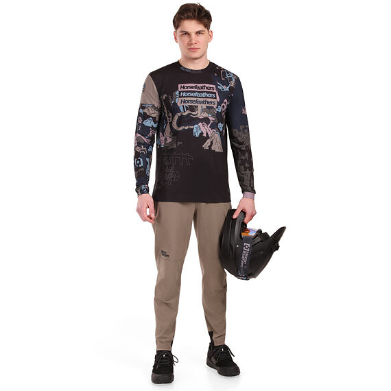 Pánsky cyklistický dres Horsefeathers Quantum  - dlhý rukáv, doodle
