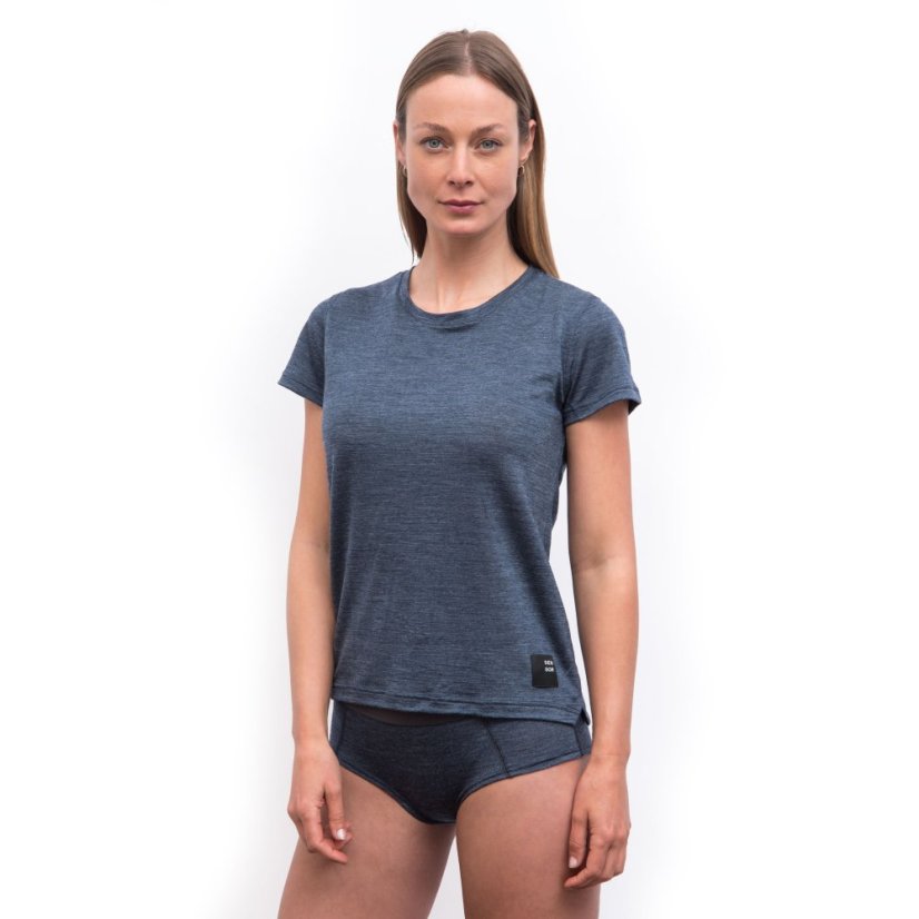 SENSOR MERINO LITE dámské triko kr.rukáv mottled beige L - Barva: béžová, Velikost: L