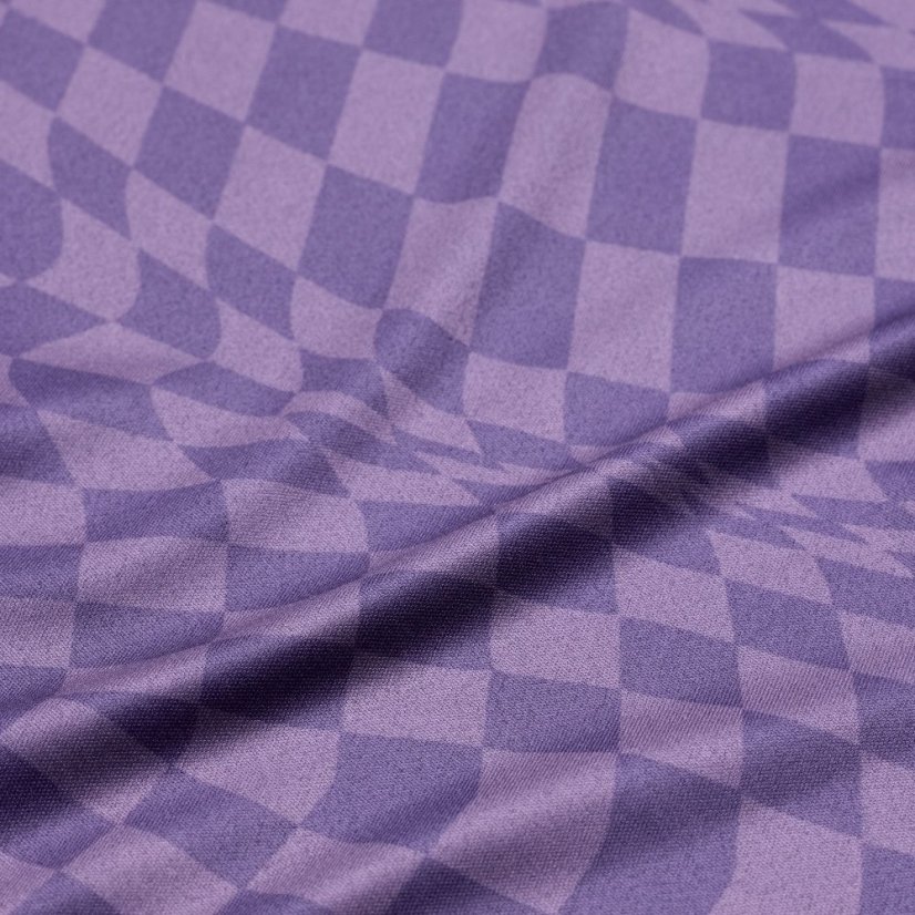 TLD DÁMSKÝ DRES S KRÁTKÝM RUKÁVEM LILIUM TWISTED CHECKERS DEEP PURPLE (35751601) - Veľkosť: XS