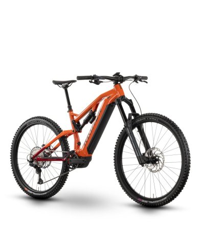 Celoodpružené horské elektrokolo Raymon TrailRay 170 Pro Tangerine Black