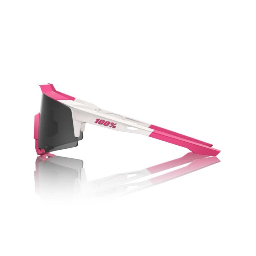Brýle 100% SPEEDCRAFT - Puddy Pink White / Smoke Mirror Lens