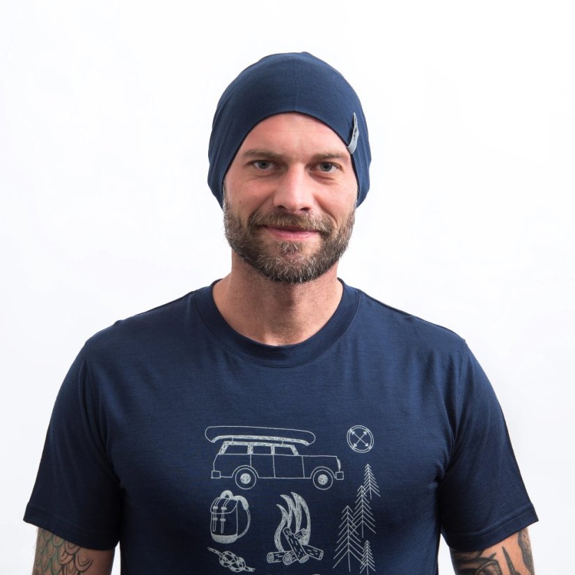 SENSOR ČEPICE MERINO ACTIVE deep blue L - Barva: modrá, Velikost: L