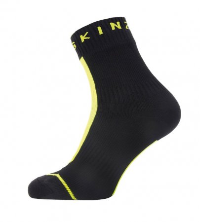 Ponožky SealSkinz All Weather Ankle Hydrostop Black Neon Yellow - Velikost: M