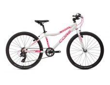 Dětské kolo 24" Core Al Nipper, jednopřevodník, 1x7sp otočné řazení, Ahead - bílý lesk s růžovou
