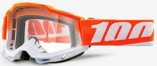 Zjazdové okuliare 100% ACCURI 2 Clear Lens - White Orange