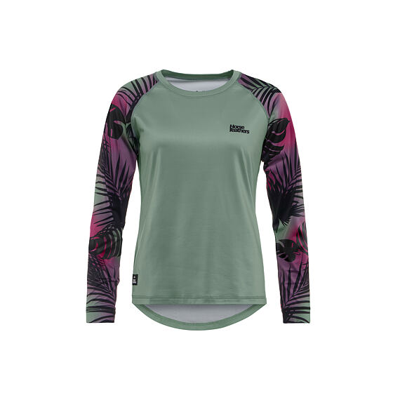 Cyklistický dámský dres Horsefeathers Deco LS - iceberg green/hawaii