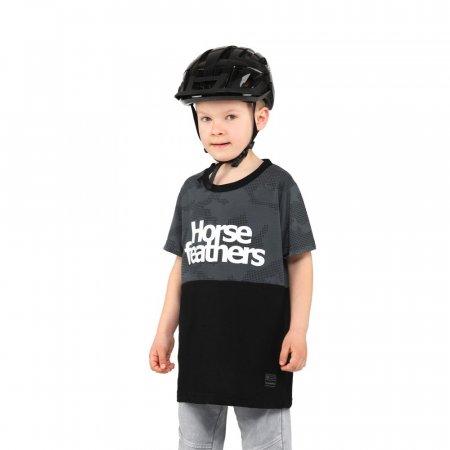 Detské tričko na bicykel Horsefeathers Fury Digital Flame White - Veľkosť: M