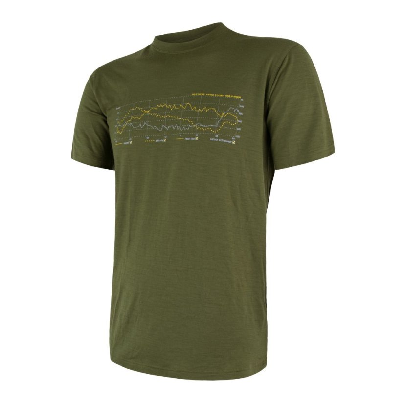 SENSOR MERINO ACTIVE TRACK pánské triko kr.rukáv safari green M - Barva: zelená, Velikost: M