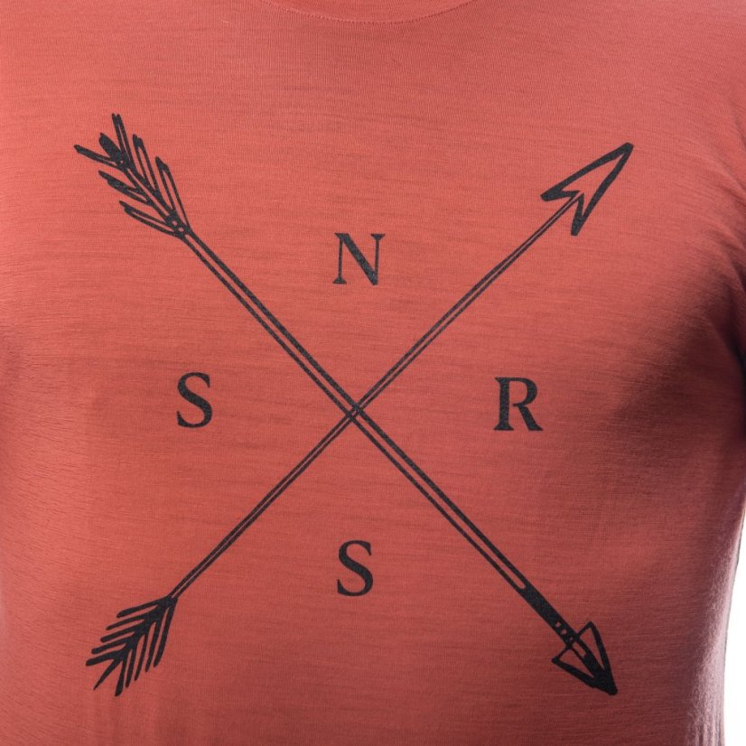 SENSOR MERINO ACTIVE SNSR pánské triko kr.rukáv terracotta XXL - Barva: oranžová, Velikost: XXL