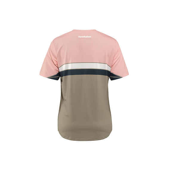 Dámský cyklistický dres Horsefeathers Quantum - krátký rukáv, lotus/taupe (růžovo-hnědá)