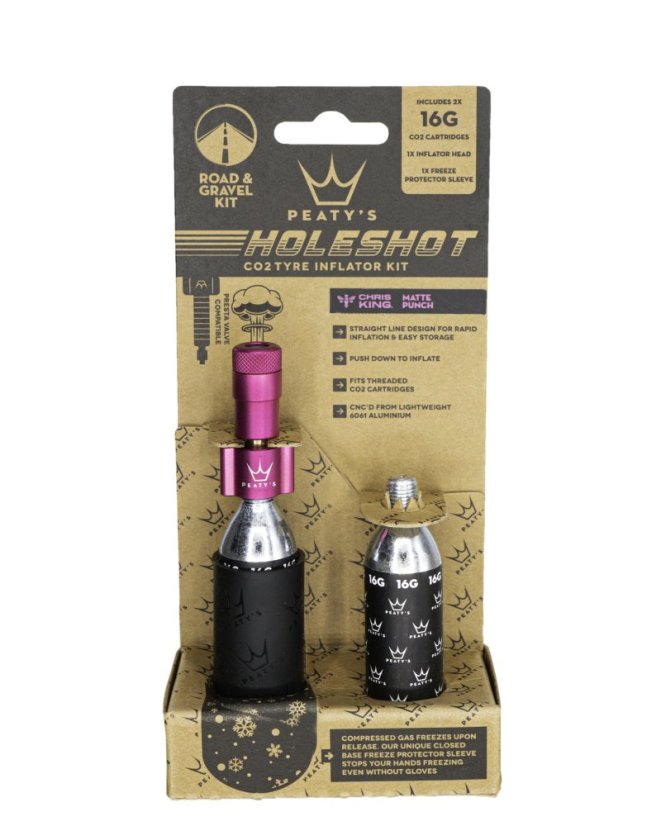 PEATY'S HOLESHOT CO2 PUMPA + BOMBIČKY 2 KS - ROAD & GRAVEL (16G) - PUNCH (PPR-HTI-RAG-PUN-12)
