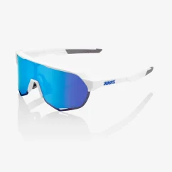 Okuliare 100% S2 Matte White HiPER / Blue Multilayer MirrorLens - biele