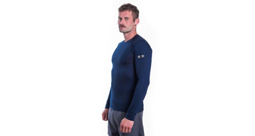 SENSOR MERINO ACTIVE pánské triko dl.rukáv deep blue XL - Barva: modrá, Velikost: XL