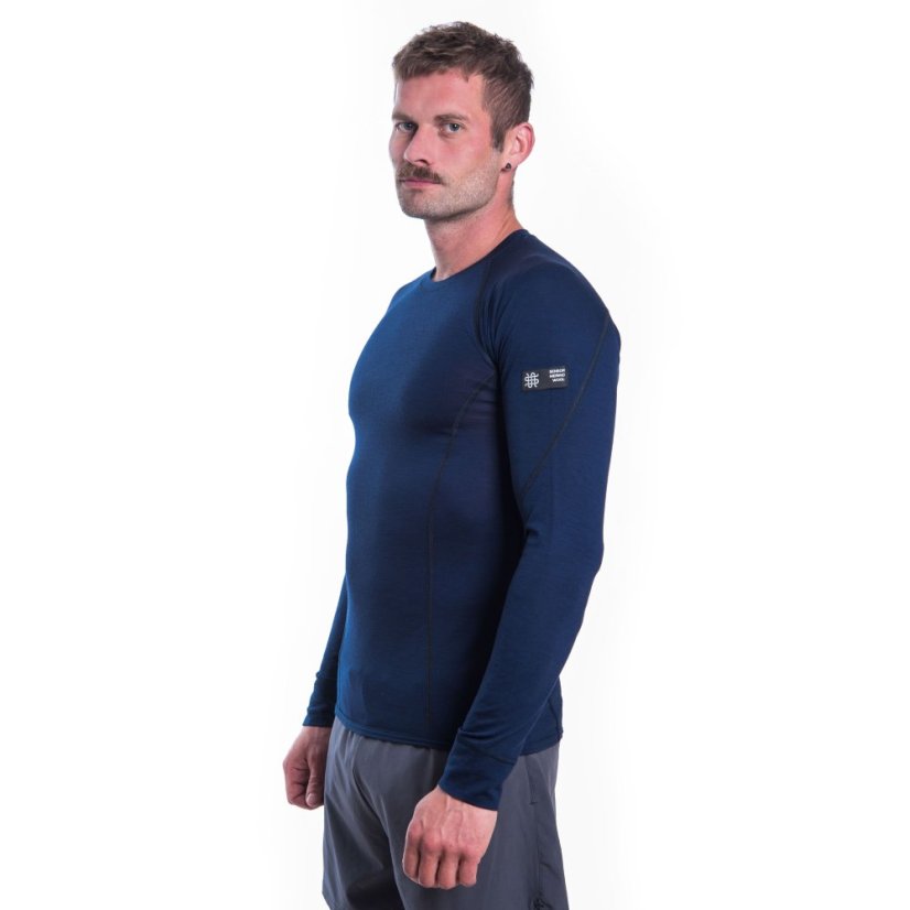 SENSOR MERINO ACTIVE pánské triko dl.rukáv deep blue XL - Barva: modrá, Velikost: XL