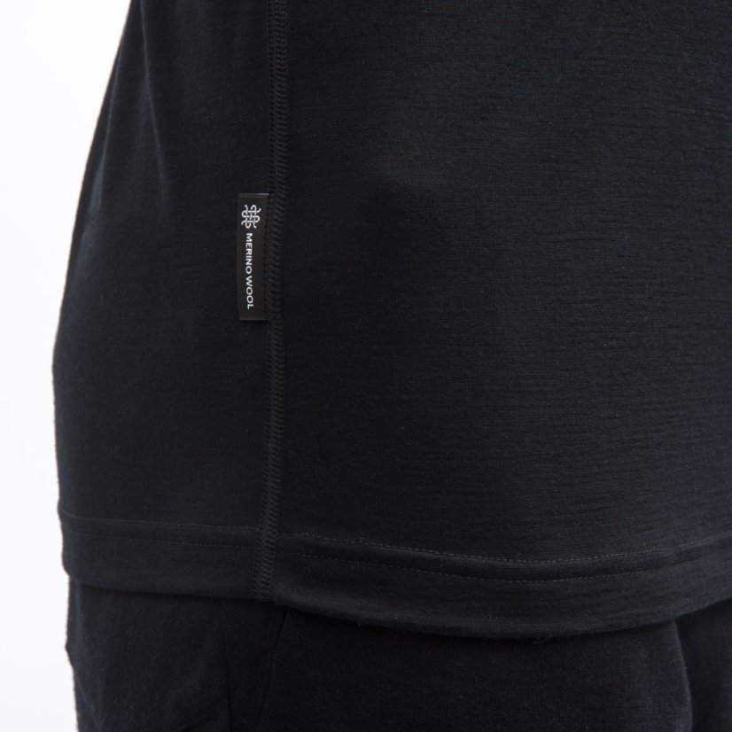 SENSOR MERINO IMPRESS pánské triko kr.rukáv černá/cosmos XXL - Barva: černá, Velikost: XXL