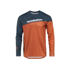 Horsefeathers QUANTUM LS BIKE JERSEY (petrol/burnt orange)