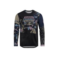 Pánsky cyklistický dres Horsefeathers Quantum  - dlhý rukáv, doodle